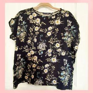 Floral blue top